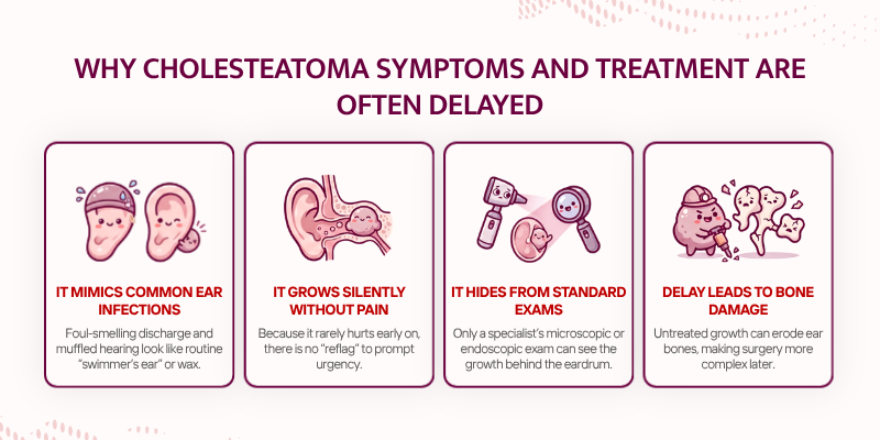 Cholesteatoma Symptoms and Treatment - Why Cholesteatoma Symptoms and Treatment Are Often Delayed